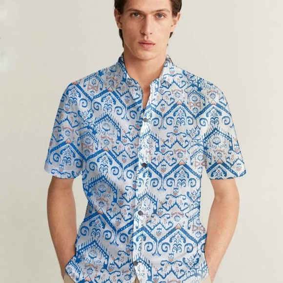 Men's Multicolor Abstract Shirt - Picture 10 of 10